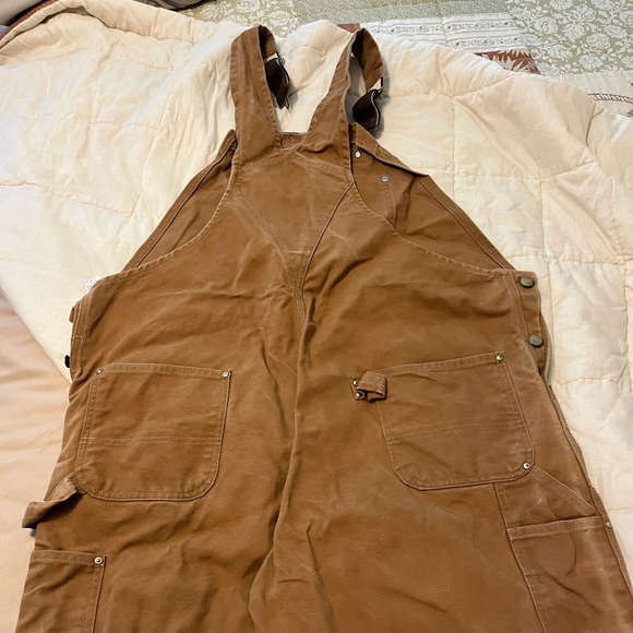 Men’s Carhartt brown duck bib overalls, 46X 30 NEW - Picture 4 of 6